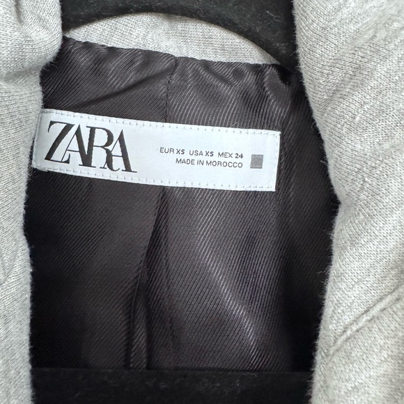 Zara black blazer with gray attached hoodie size XS - Picture 2 of 5